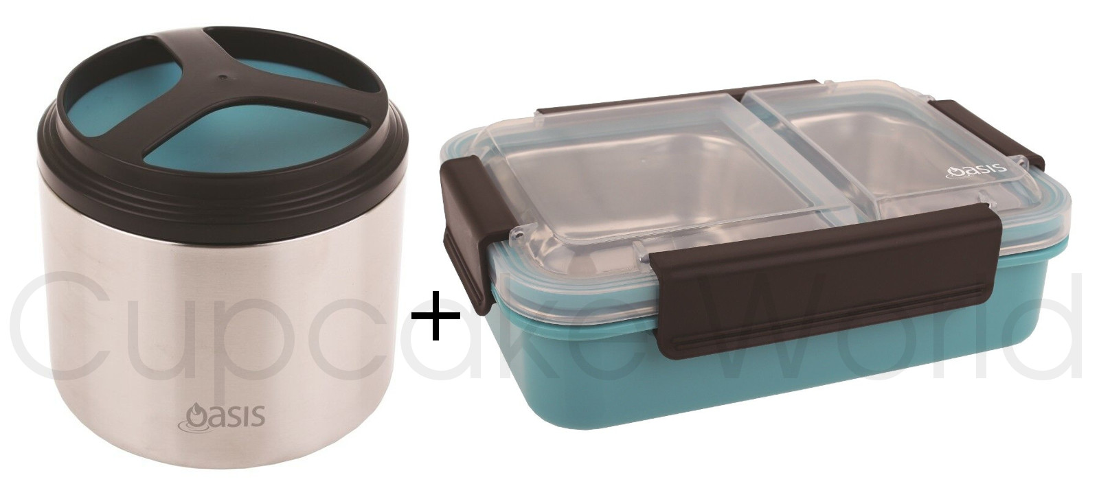 BLUE OASIS STAINLESS STEEL 1L VACUUM FOOD CONTAINER & LUNCH BOX!